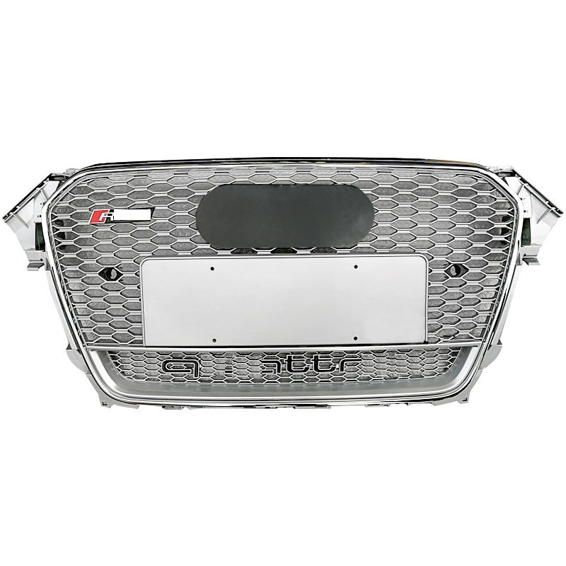 2013-2016 RS4 Style ABS Honeycomb Grille For Audi A4L S4 B8.5 CHROME FRAME SILVER NET